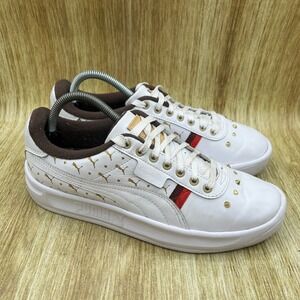 Puma California Sneakers Women's Size 10 White Gold Studded Heart 370247-01